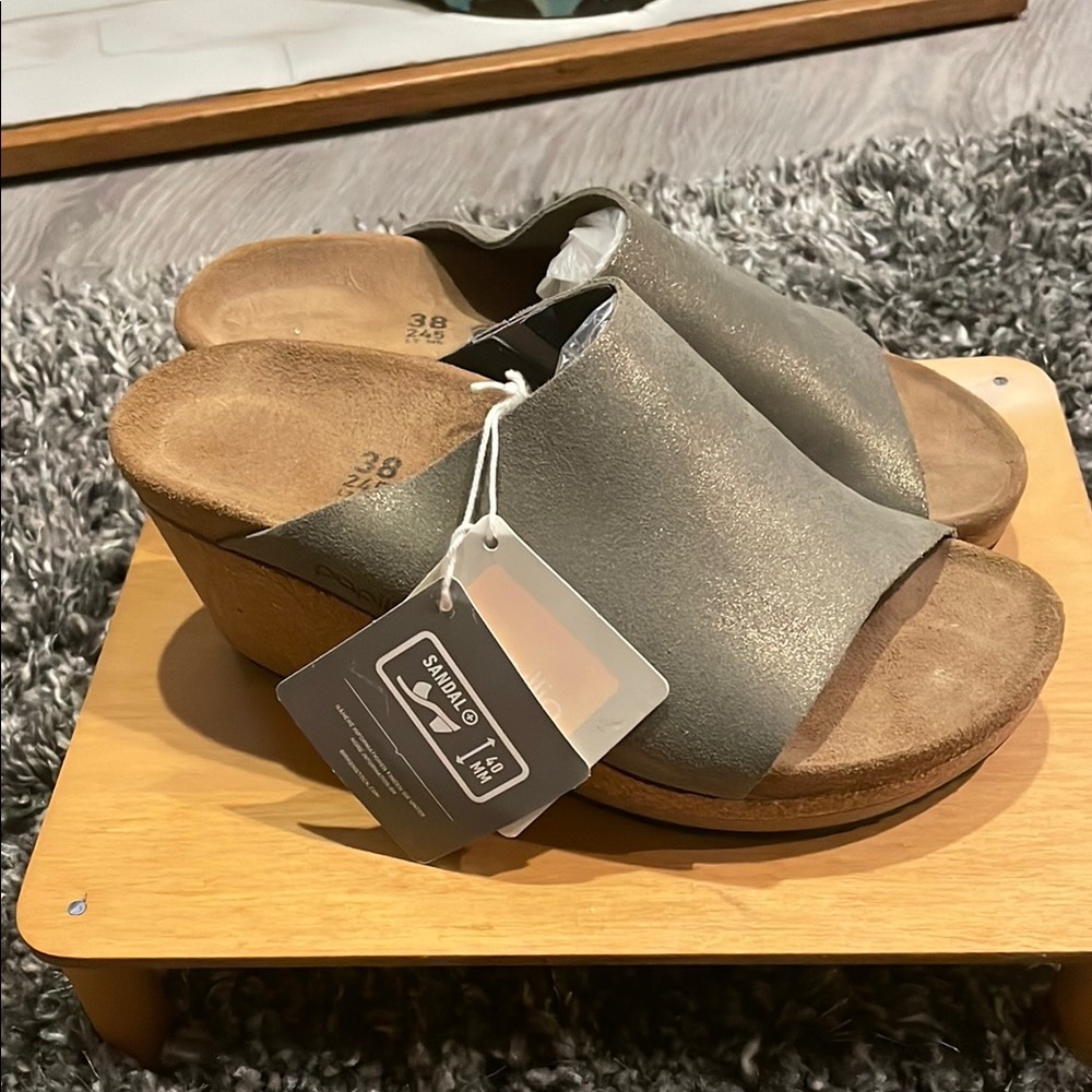 Papillio Gray Mules Comfortable Platform Clogs